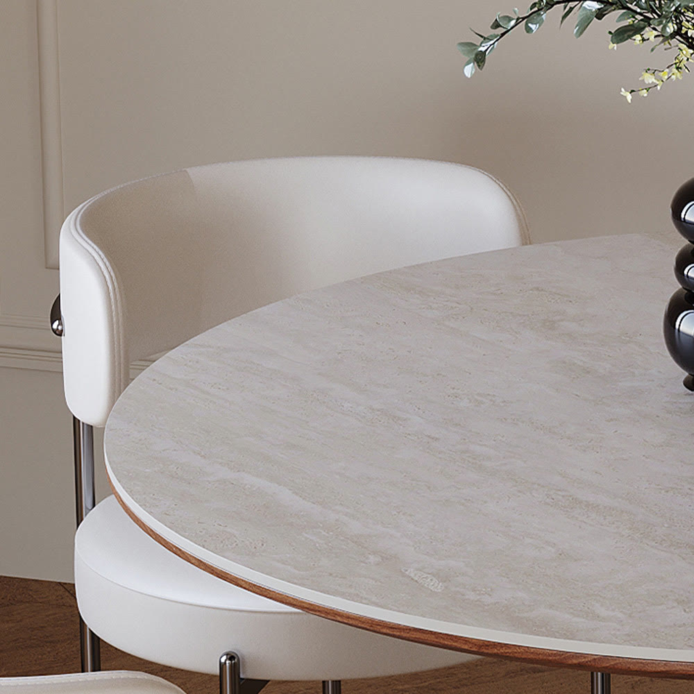 Minimalist Round Metal Chassis Dining Table - image 8