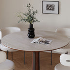 Minimalist Round Metal Chassis Dining Table - image 6
