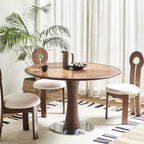 Spiral-pattern Solid Wood Base Dining Table - image 2