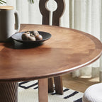 Spiral-pattern Solid Wood Base Dining Table - image 6