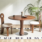 Spiral-pattern Solid Wood Base Dining Table - image 4