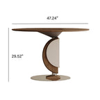 Walnut Half-moon Base Dining Table - image 8