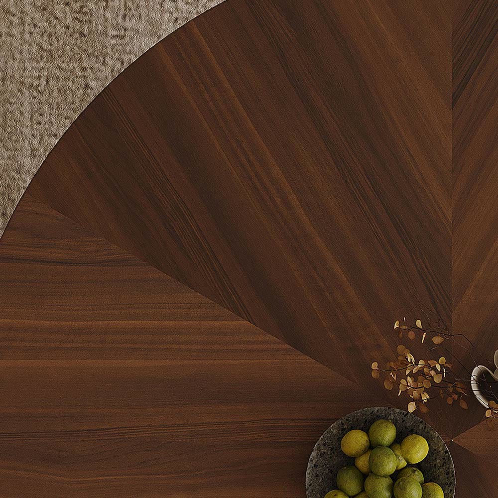 Walnut Half-moon Base Dining Table