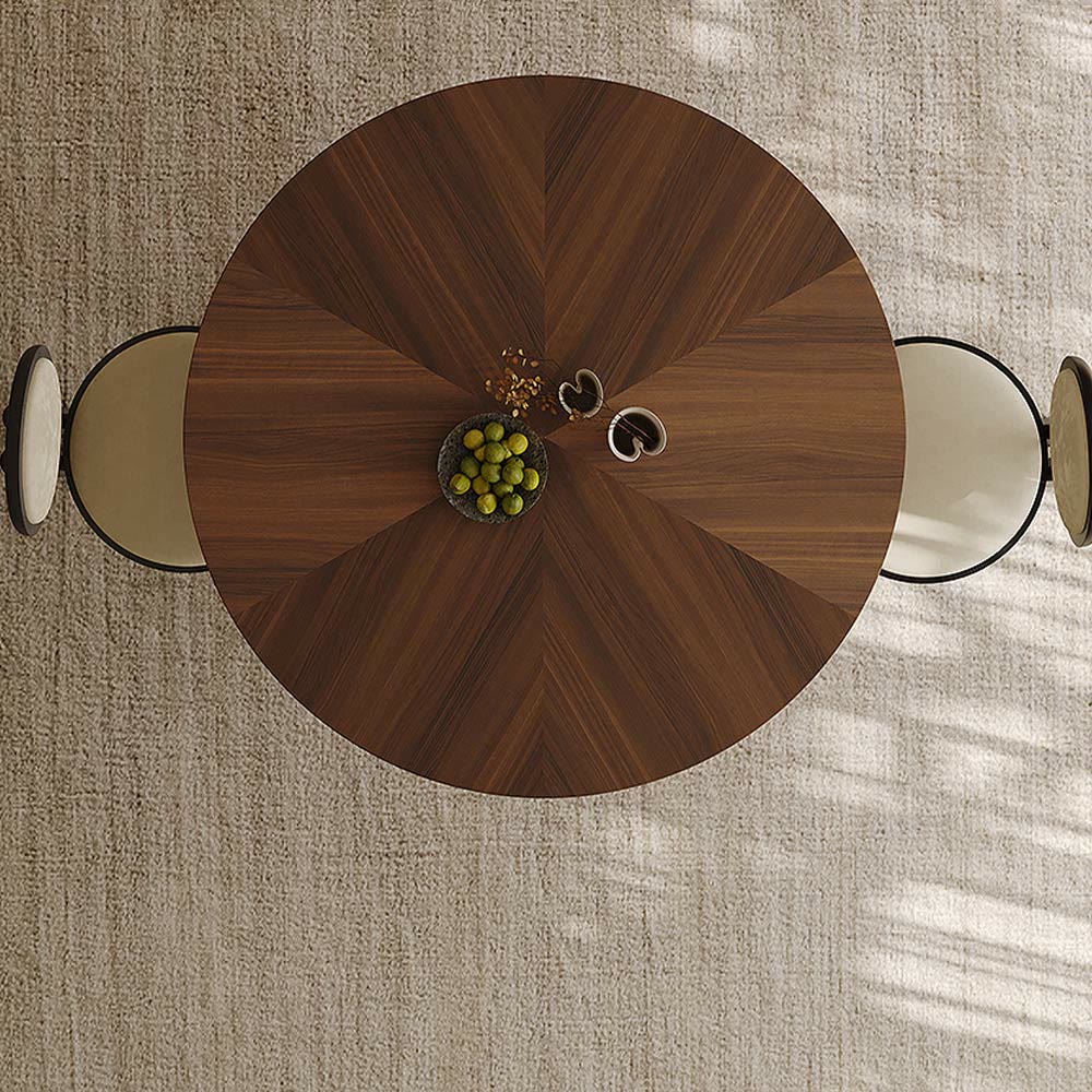 Walnut Half-moon Base Dining Table