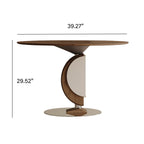 Walnut Half-moon Base Dining Table - image 7