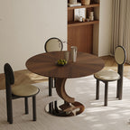 Walnut Half-moon Base Dining Table - image 2