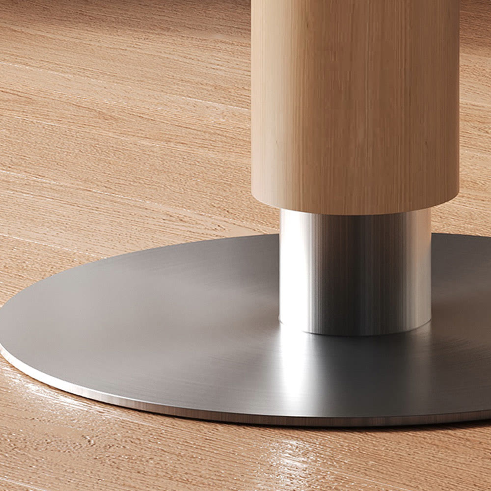 Rustic Solid Wood Style Sintered Stone Tabletop Dining Table - image 5