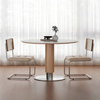 Rustic Solid Wood Style Sintered Stone Tabletop Dining Table - image 2