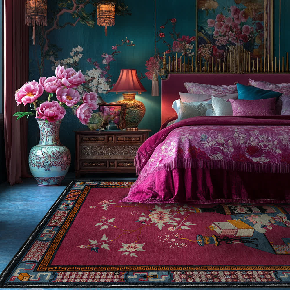 Elegant Vase Flowers Anti-slip Washable Area Rug - image 0