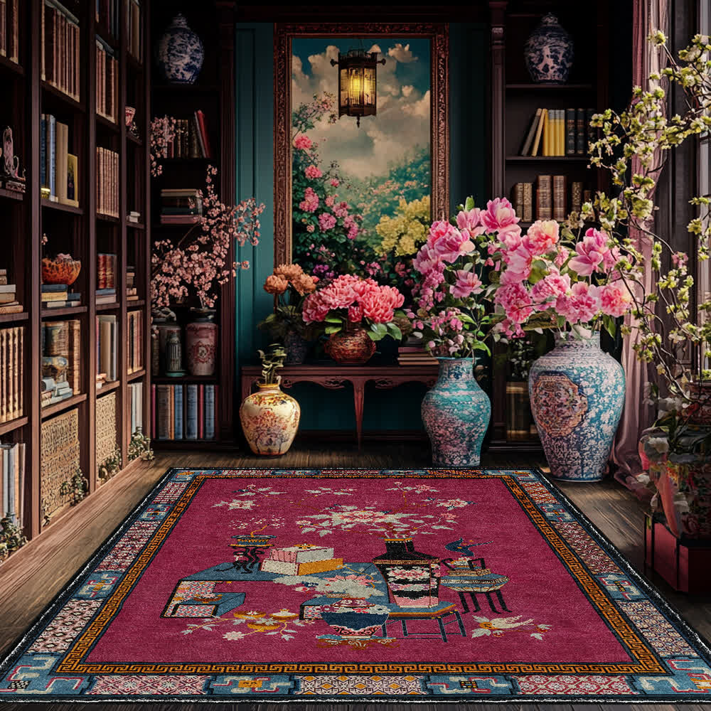 Elegant Vase Flowers Anti-slip Washable Area Rug - image 1