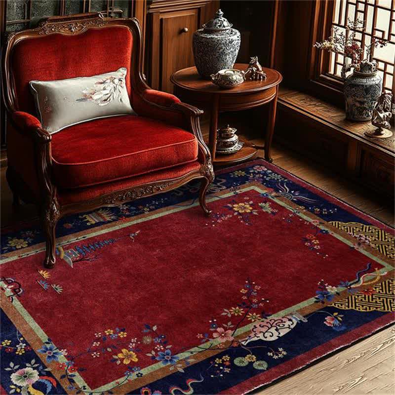  Anti-slip Washable Elegant Flowers Area Rug - image 1