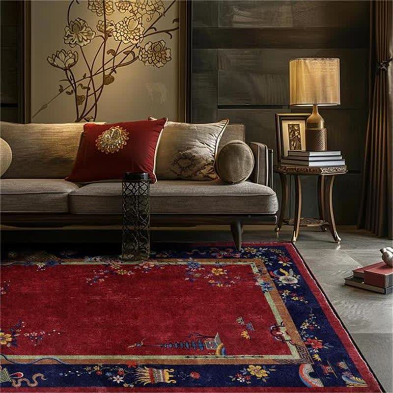  Anti-slip Washable Elegant Flowers Area Rug - image 0