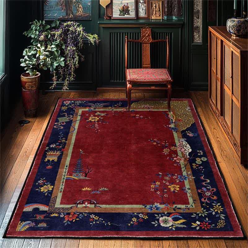  Anti-slip Washable Elegant Flowers Area Rug - image 2