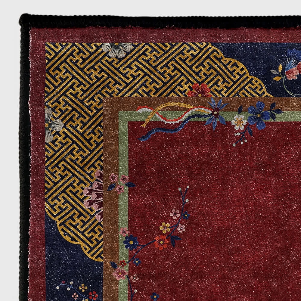  Anti-slip Washable Elegant Flowers Area Rug - image 4