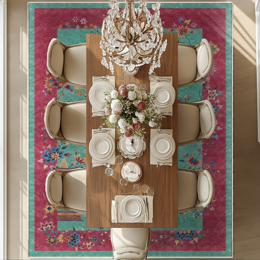 Elegant Floral Soft Anti-slip Area Rug - image 4