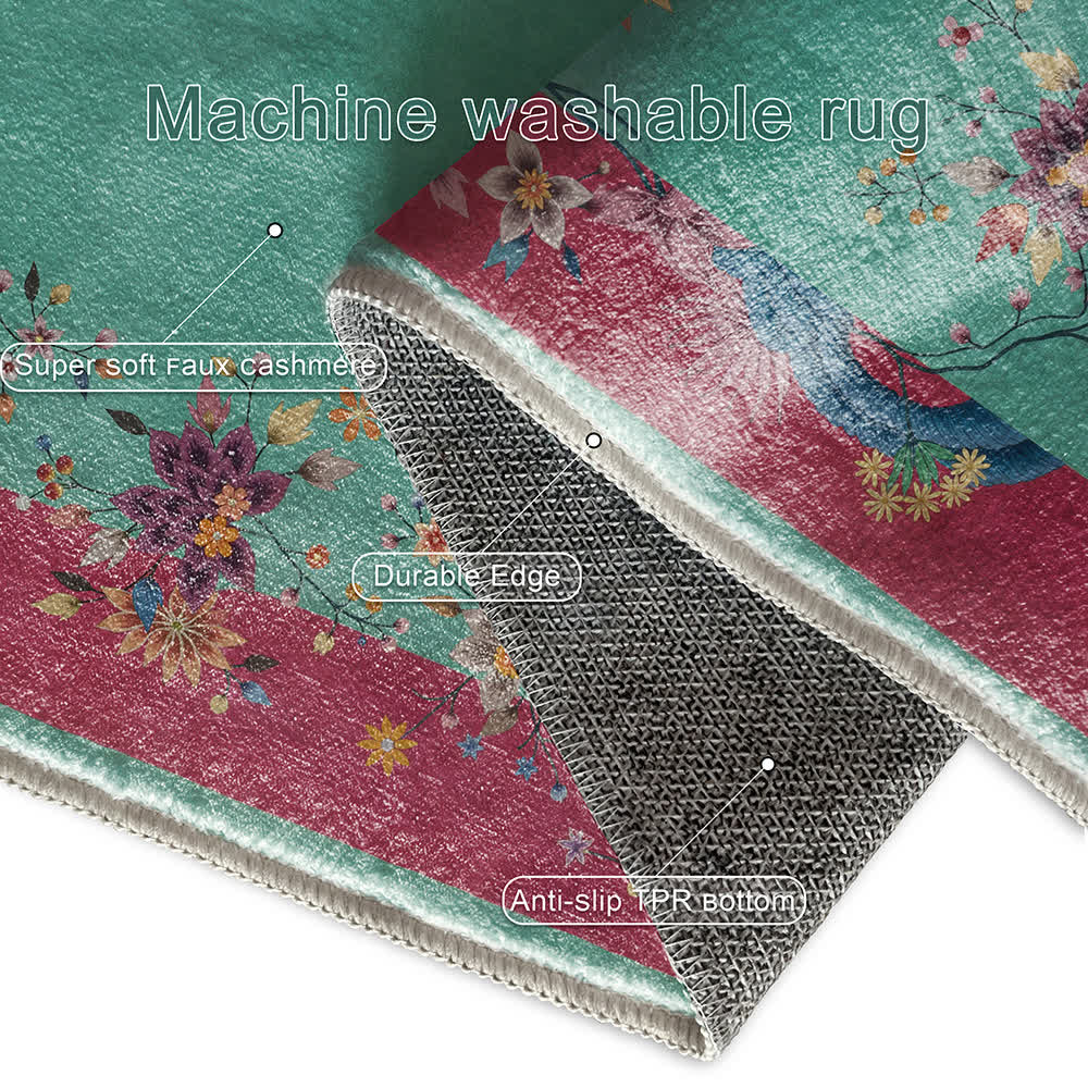 Elegant Floral Soft Anti-slip Area Rug - image 7