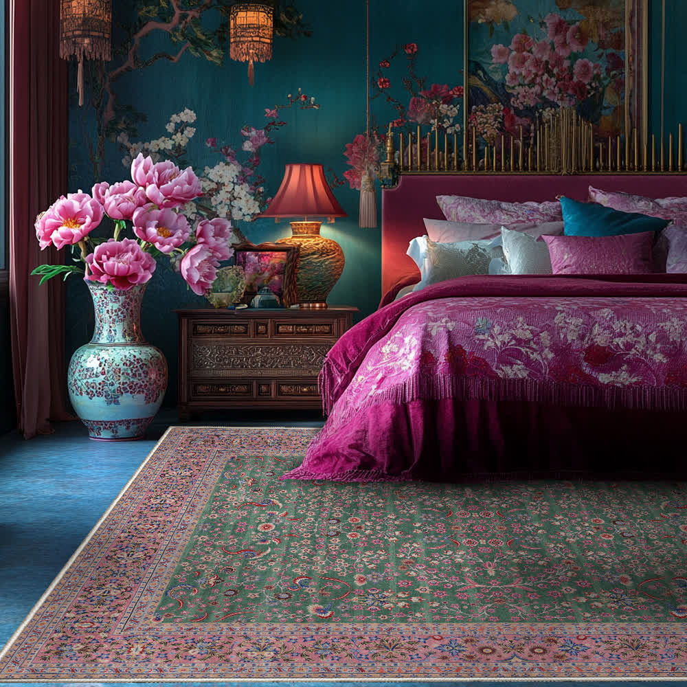 Vintage Flower Soft Foldable Area Rug - image 0