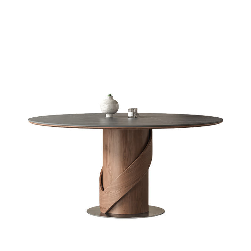V-shaped Curve Solid Wood Base Dining Table