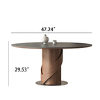 V-shaped Curve Solid Wood Base Dining Table - image 9