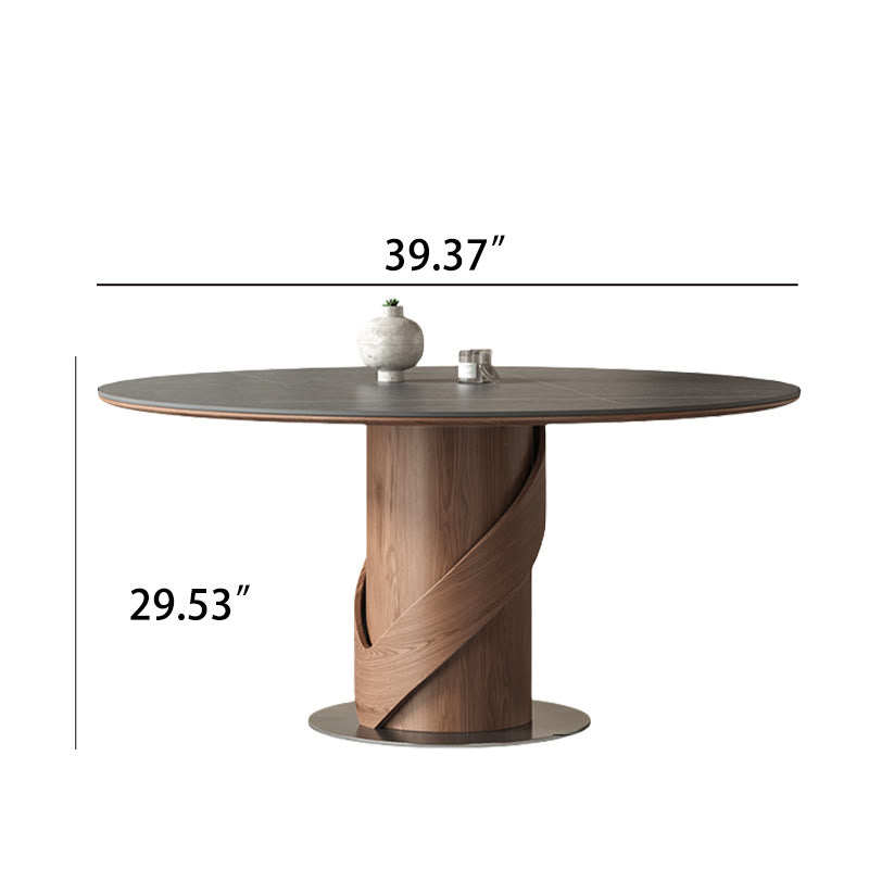 V-shaped Curve Solid Wood Base Dining Table - image 8