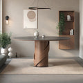 V-shaped Curve Solid Wood Base Dining Table