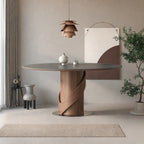 V-shaped Curve Solid Wood Base Dining Table - image 2