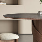V-shaped Curve Solid Wood Base Dining Table - image 7