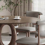 Elegant Walnut Oval Dining Table With Solid Wood Base - image 6