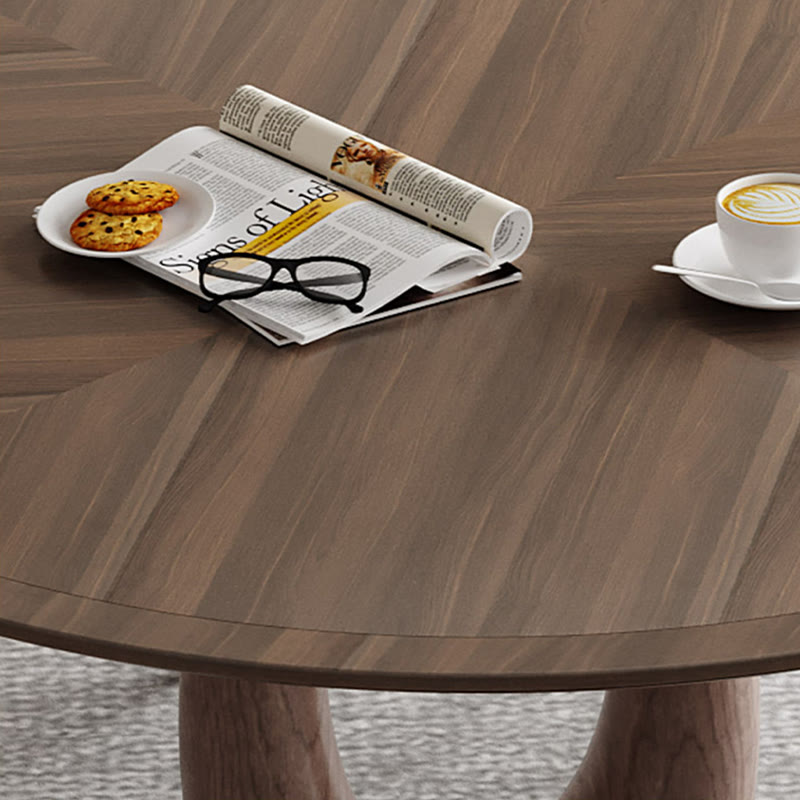 Elegant Walnut Oval Dining Table With Solid Wood Base