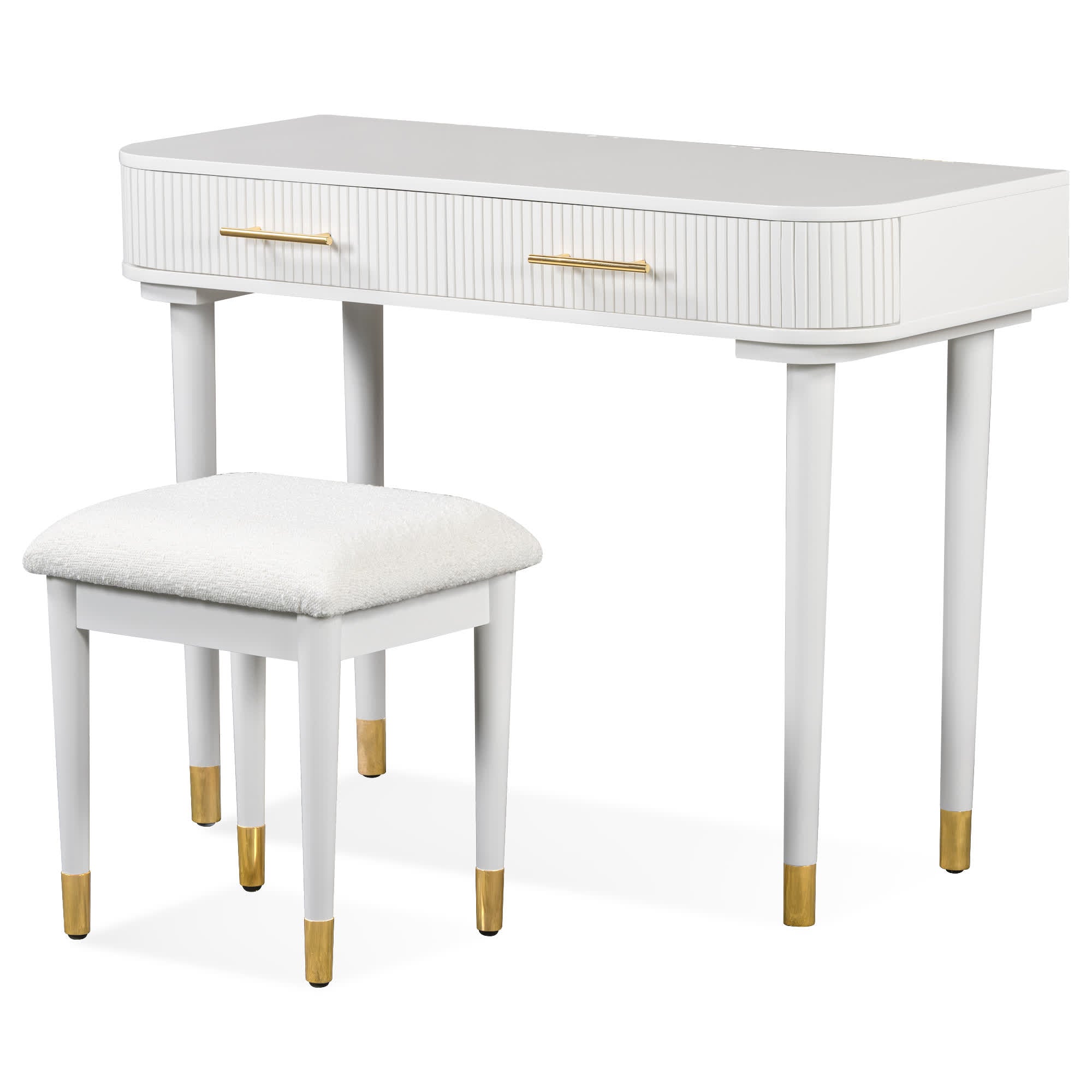 Modern Vanity Drawers Table Stool Set