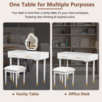Modern Vanity Drawers Table Stool Set  - image 4