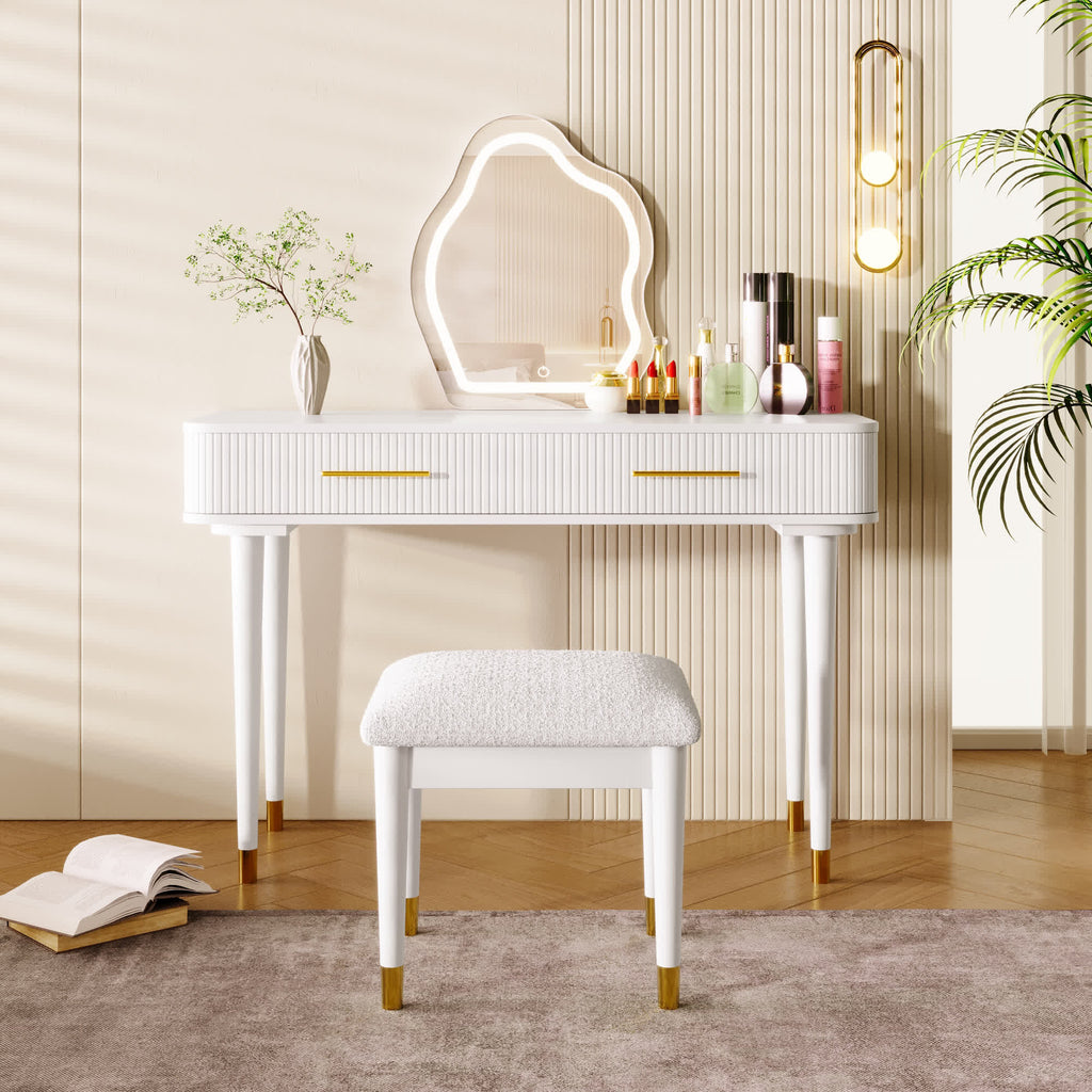 Modern Vanity Drawers Table Stool Set  - 40.00"L x 17.00"W x 51.00”H - image 0