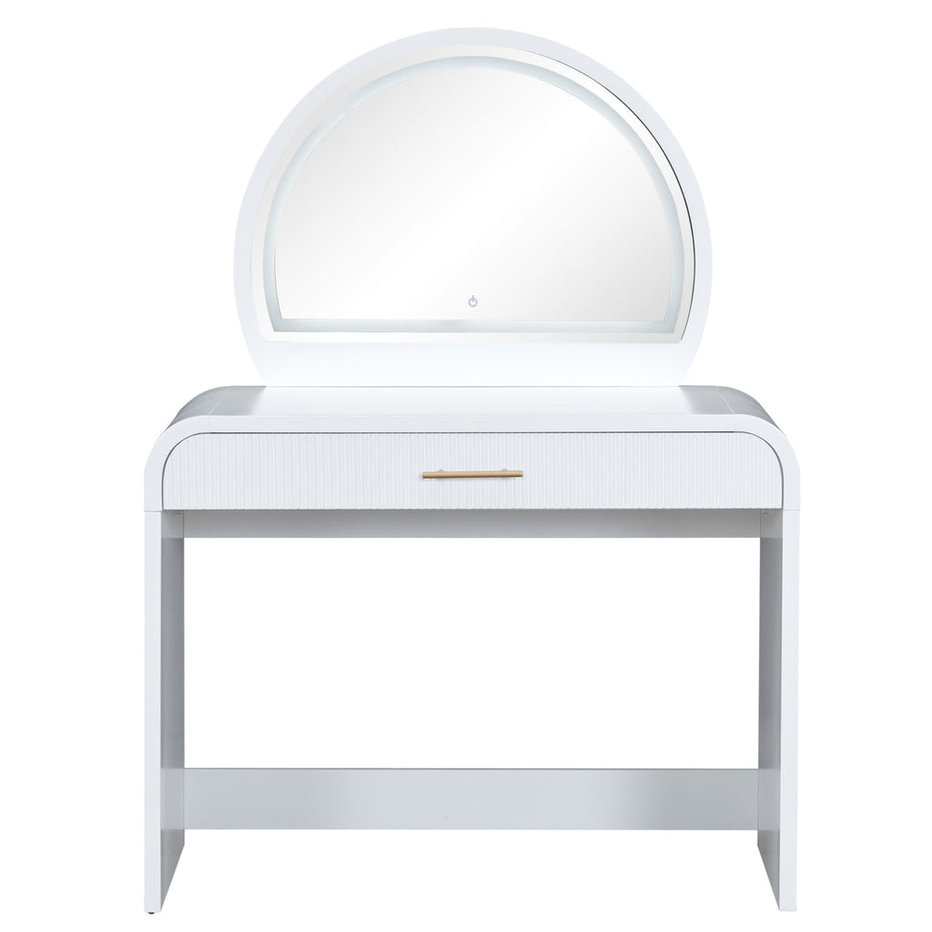 Makeup Vanity Table with Mirror Touch Screen Lighted Mirror