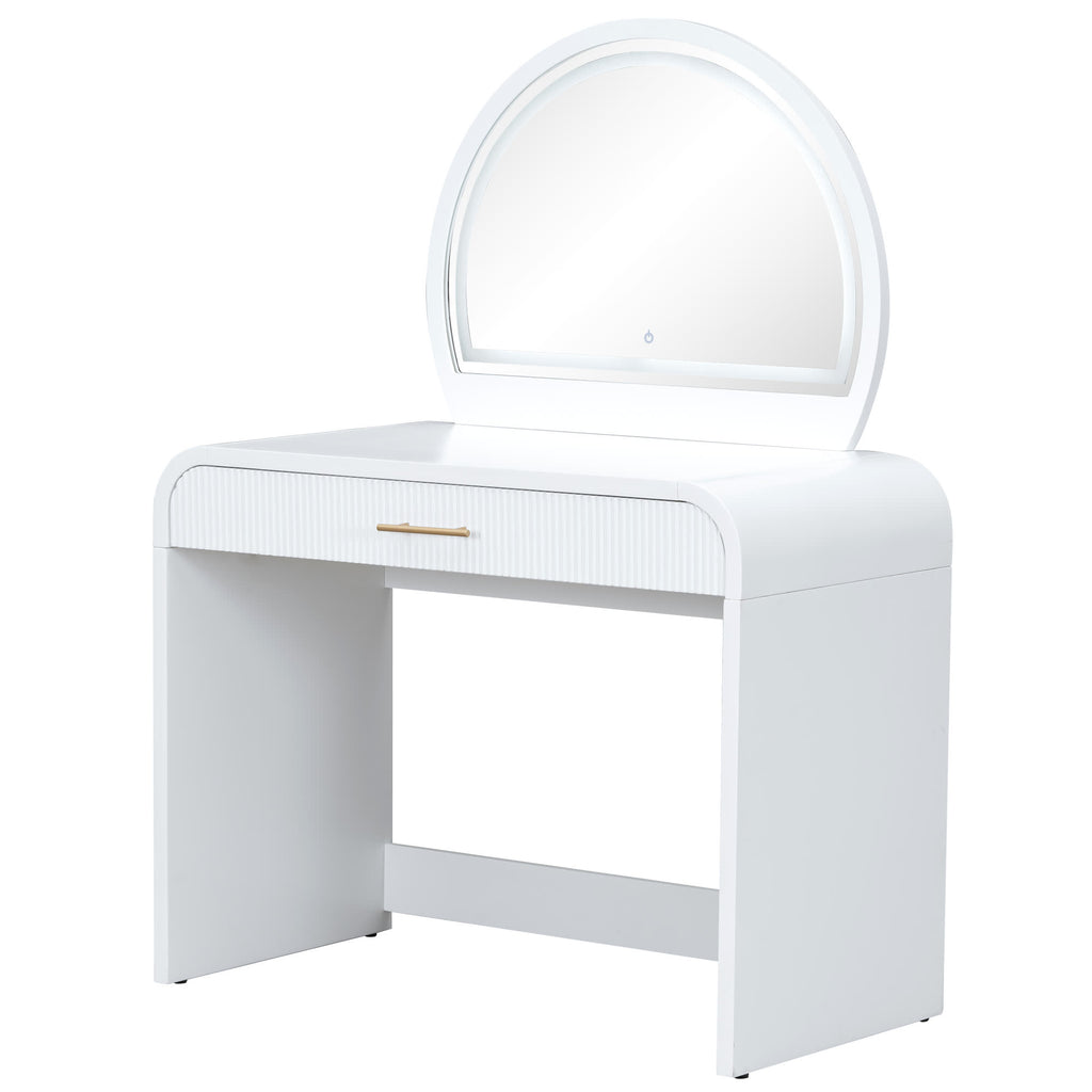 Makeup Vanity Table with Mirror Touch Screen Lighted Mirror
