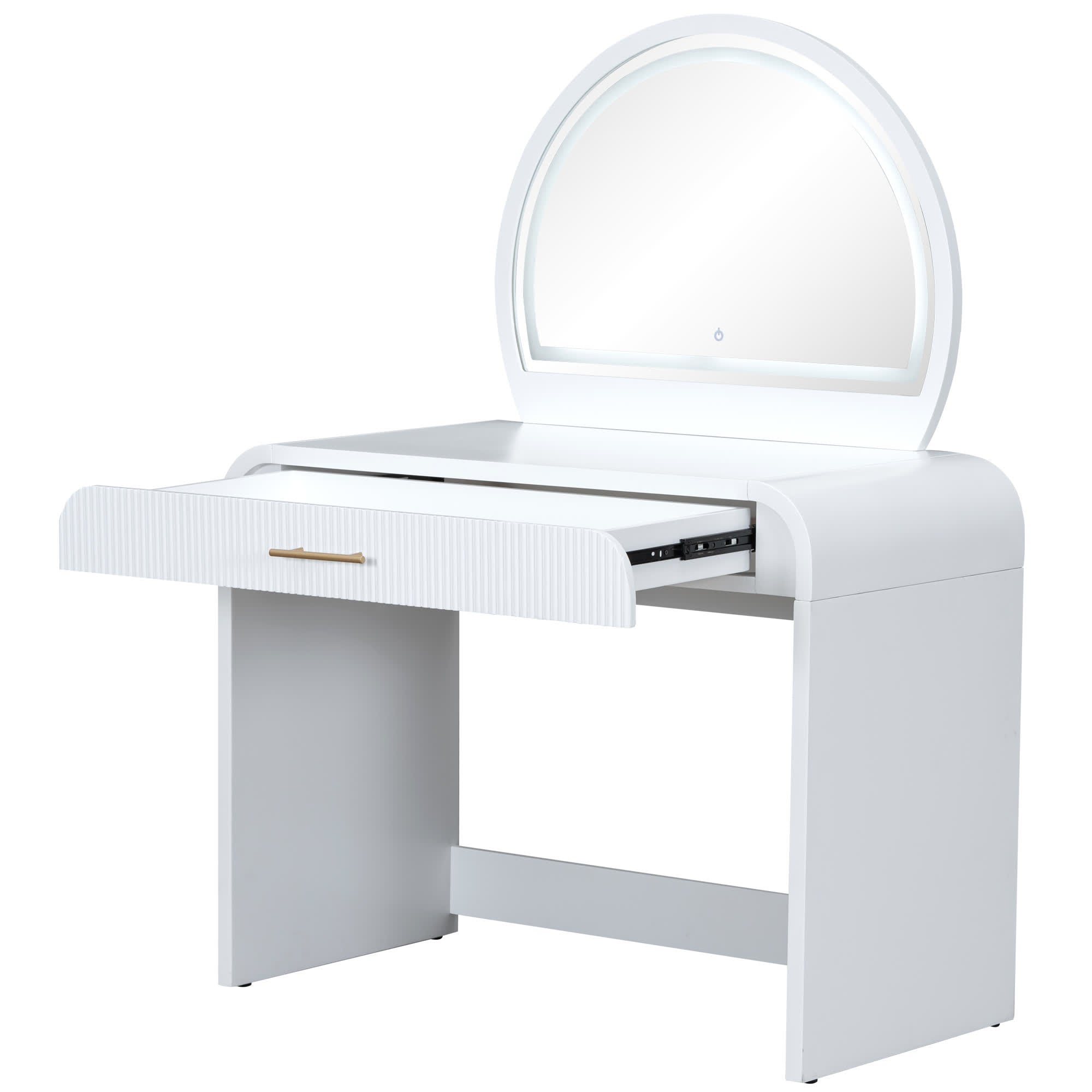 Makeup Vanity Table with Mirror Touch Screen Lighted Mirror - image 8