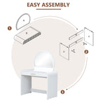 Makeup Vanity Table with Mirror Touch Screen Lighted Mirror - image 6