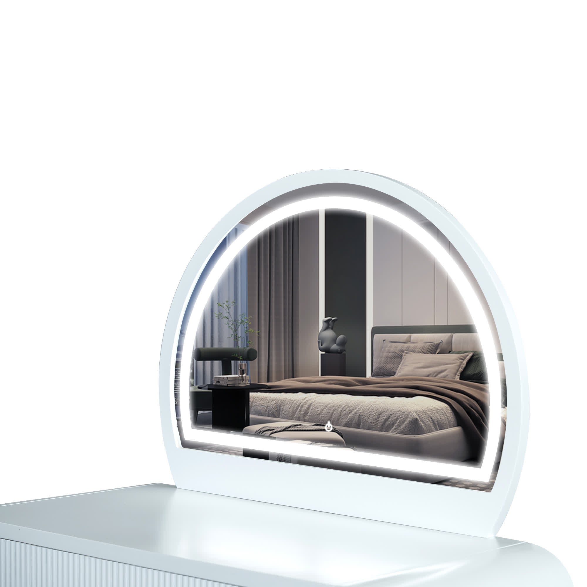 Makeup Vanity Table with Mirror Touch Screen Lighted Mirror