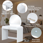Makeup Vanity Table with Mirror Touch Screen Lighted Mirror - image 3