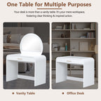 Makeup Vanity Table with Mirror Touch Screen Lighted Mirror - image 4