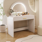 Makeup Vanity Table with Mirror Touch Screen Lighted Mirror - image 2