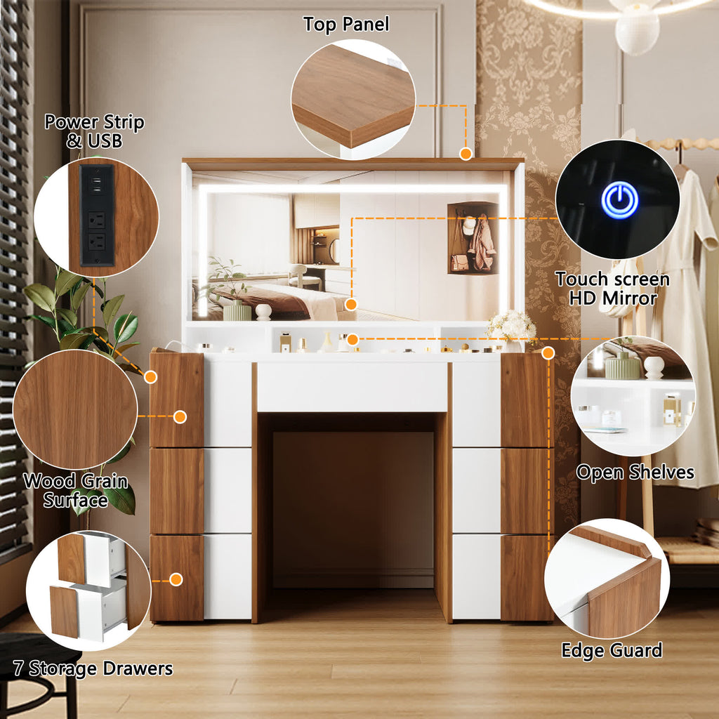 Elegant Vanity Drawers Table