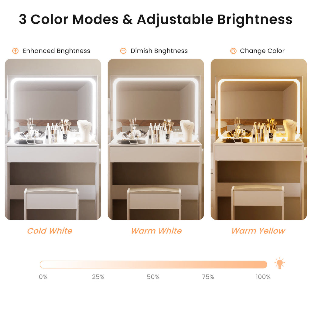 Modern Vanity Storage Table Stool Set - image 6