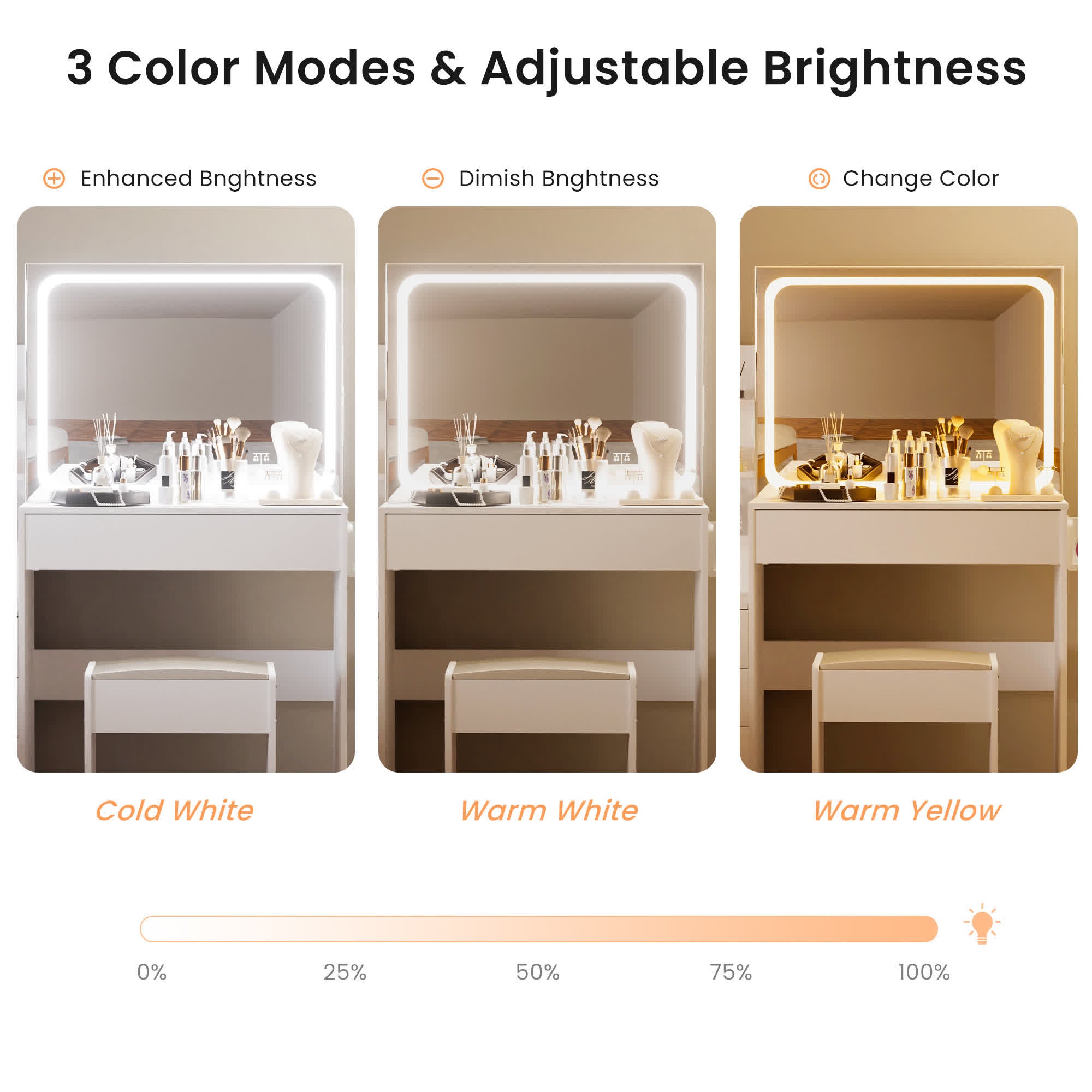 Modern Vanity Storage Table Stool Set - image 6