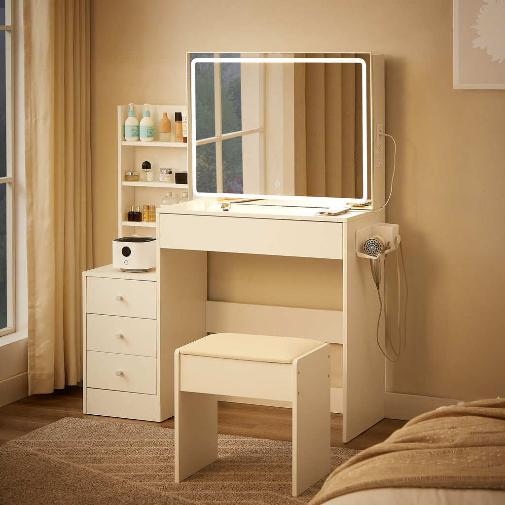 Modern Vanity Storage Table Stool Set