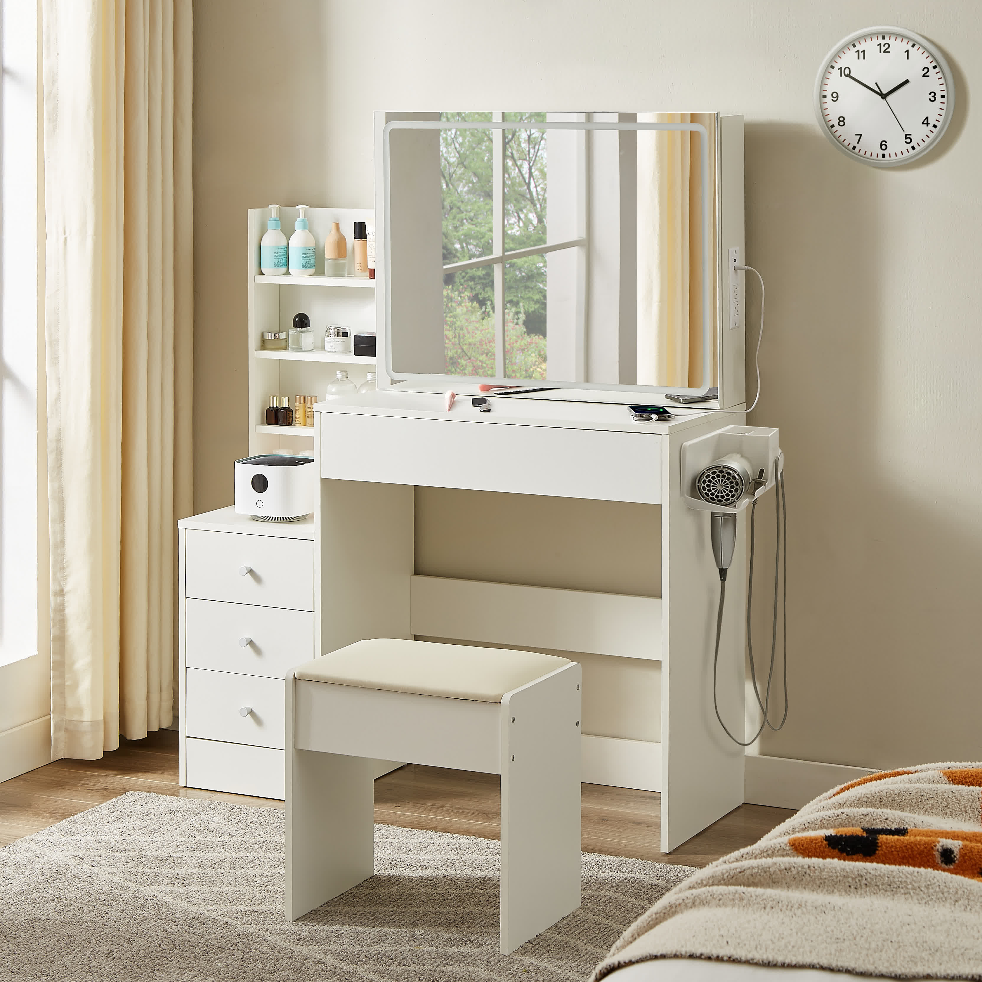 Modern Vanity Storage Table Stool Set - image 2