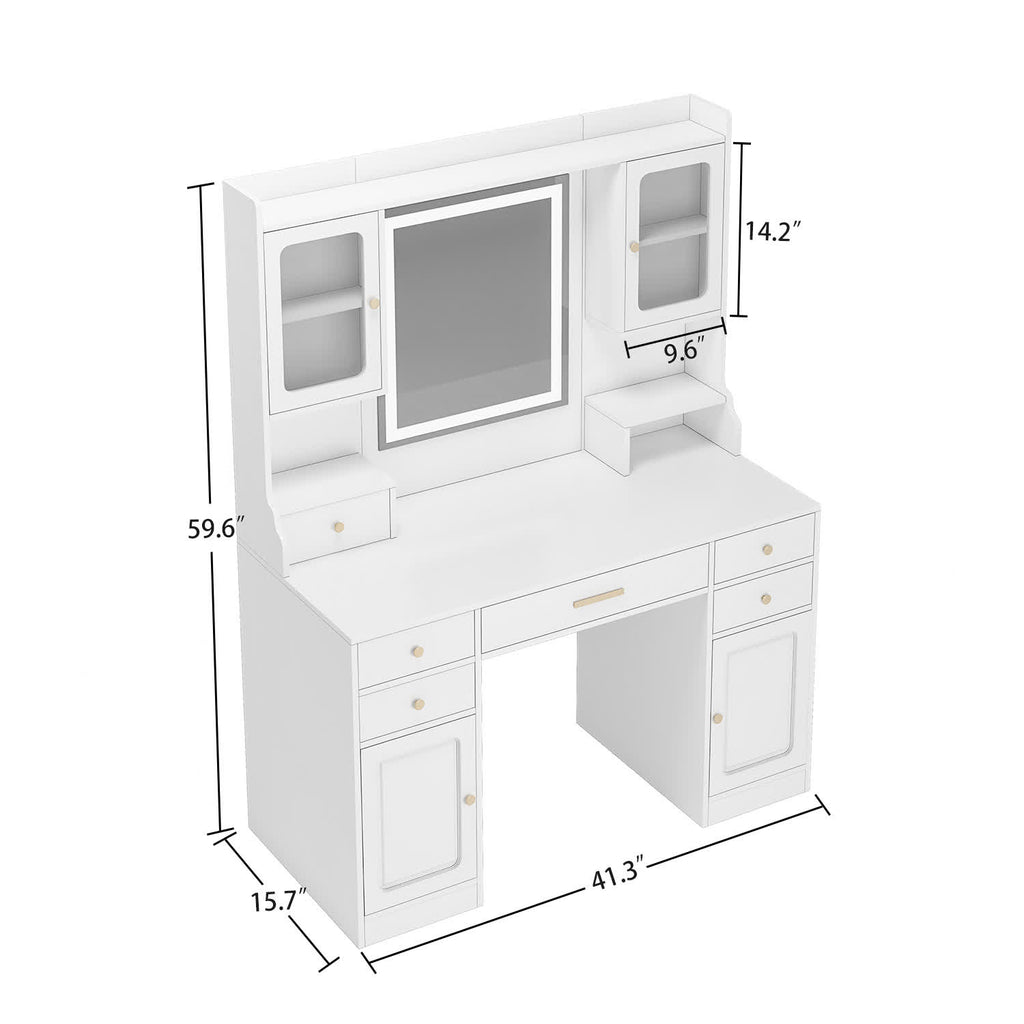 Large Vanity Drawers & Shelves Table - image 6