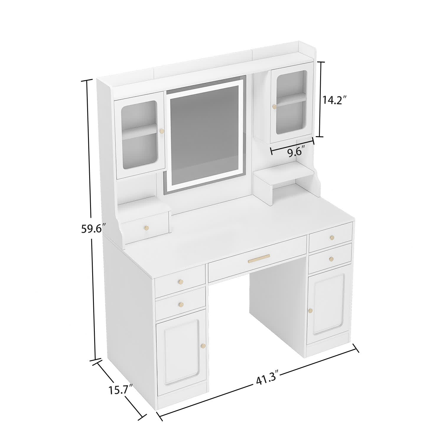 Large Vanity Drawers & Shelves Table - image 6
