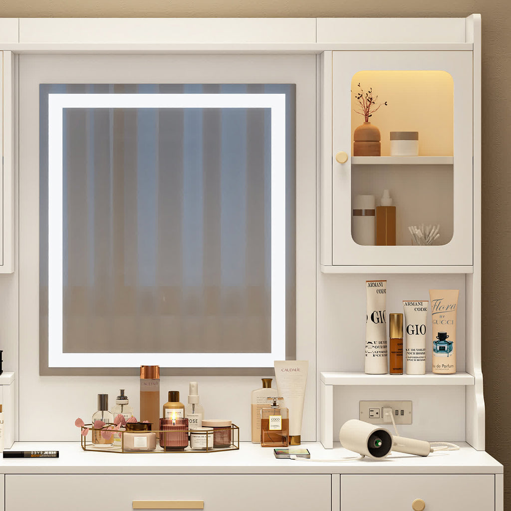 Large Vanity Drawers & Shelves Table