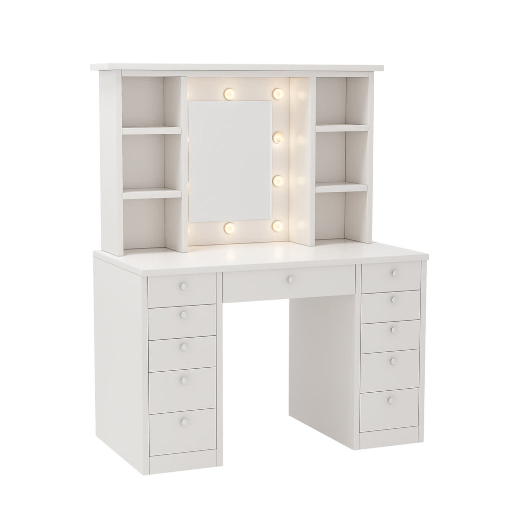 Vanity Desk with LED Lighted Mirror - image 1