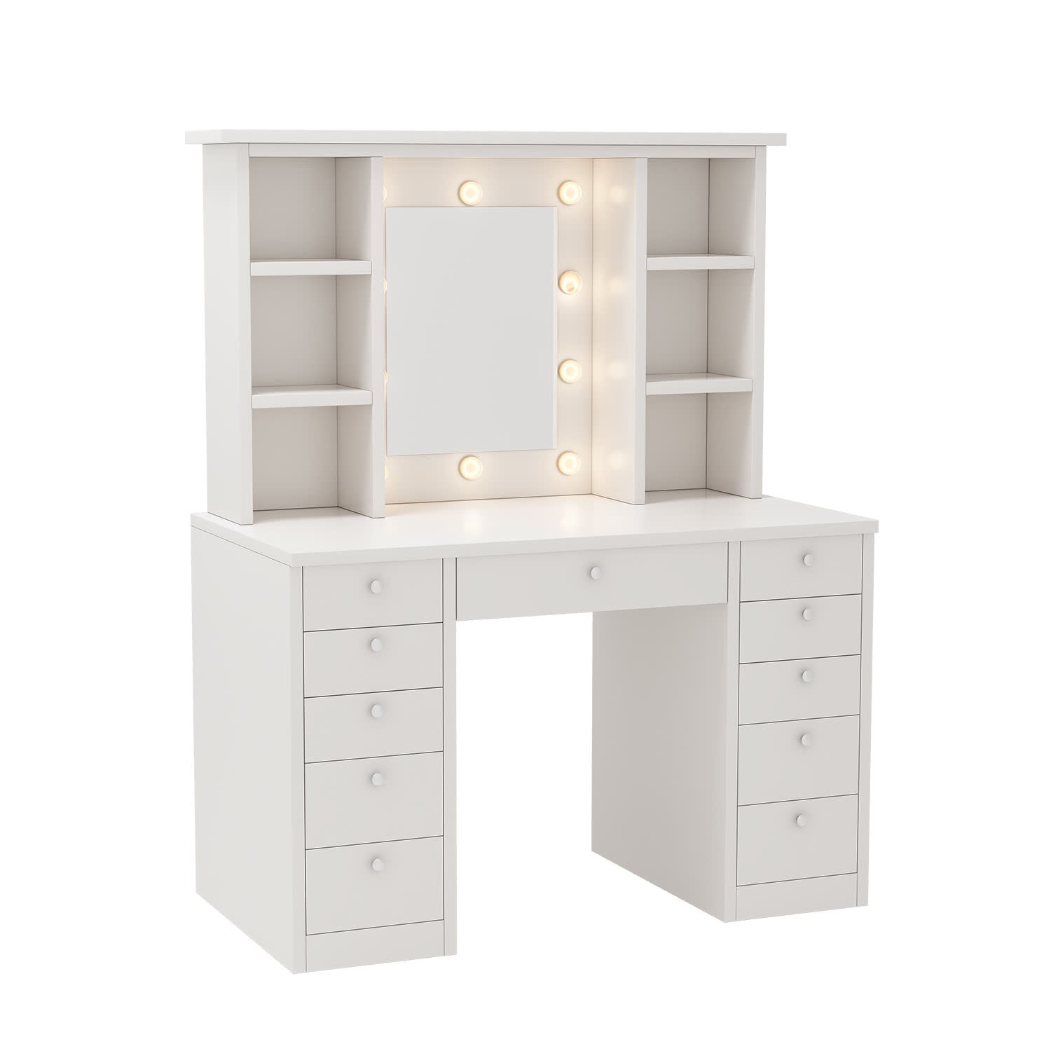 Vanity Desk with LED Lighted Mirror - image 1